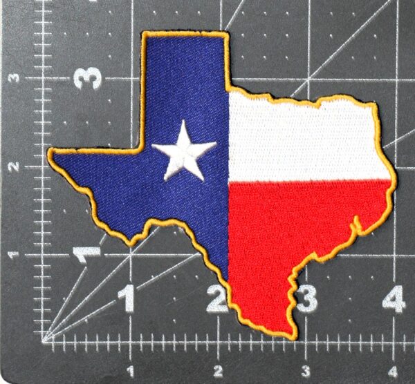 TEXAS FLAG IN SHAPE OF TEXAS PATCH